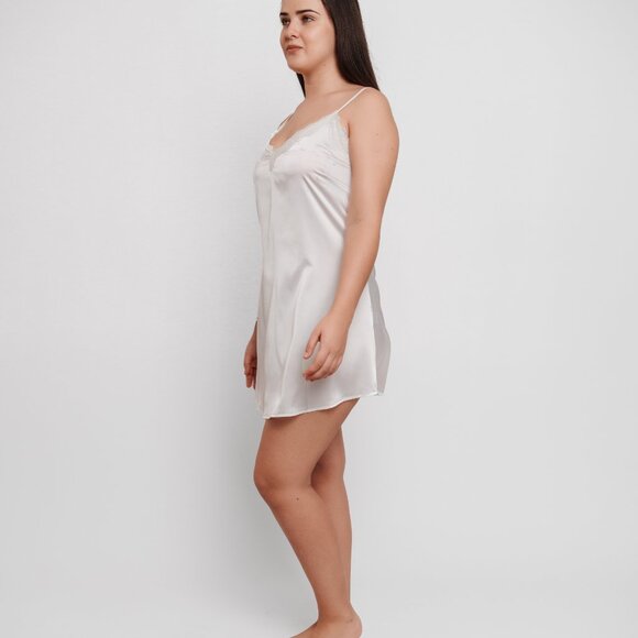 Silk Dress Sheer Nightgown Sexy Sheer Lingerie Babydoll Nightgown, - Picture 3 of 5